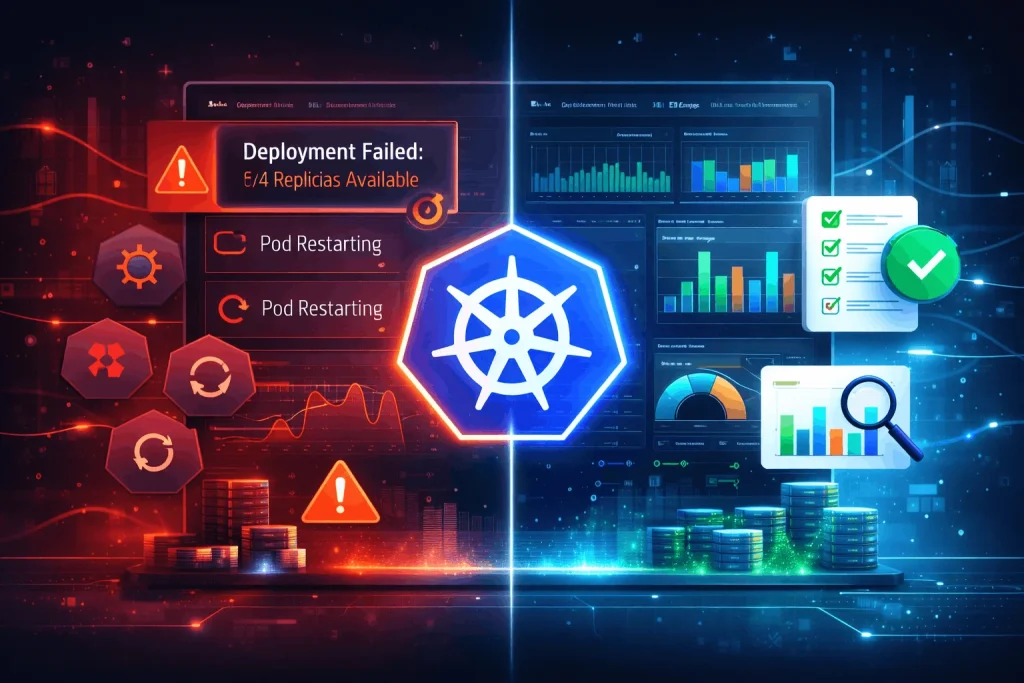 Kube-state-metrics usage showing failed pods and a healthy Kubernetes cluster